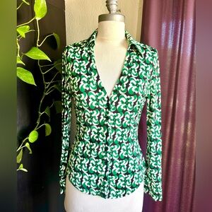 Zara Long Sleeve Geometric Shirt